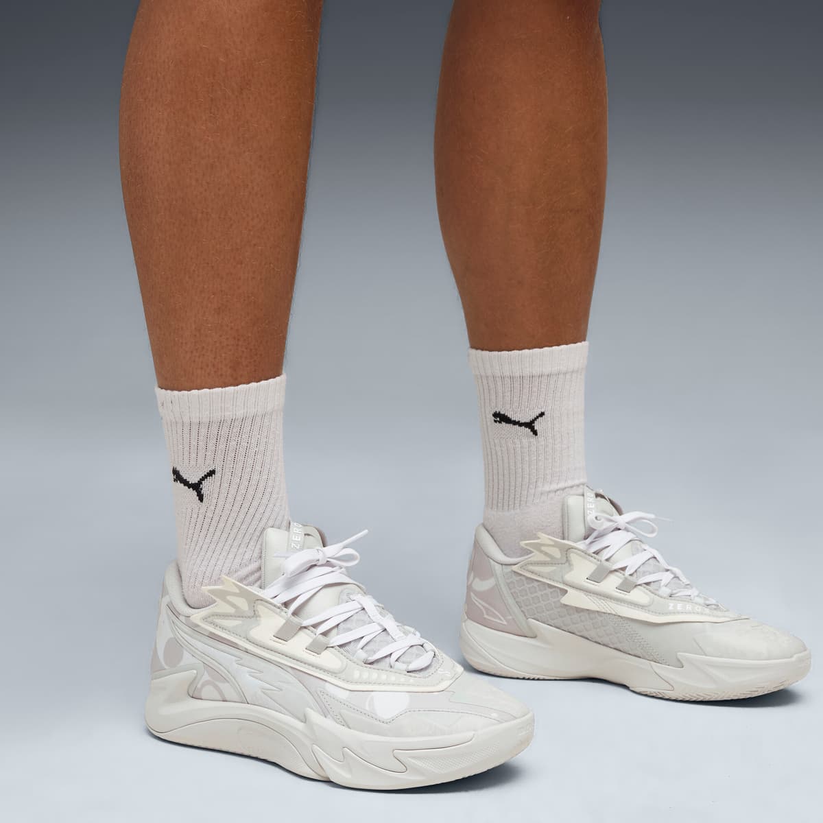 PUMA Scoot Zeros II uniseks basketbalschoenen, Grijs/Wit, Maat 42,5 thumbnail 9