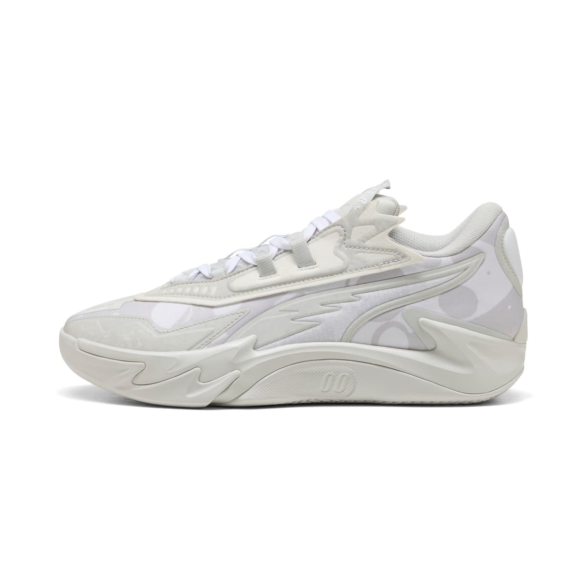 PUMA Scoot Zeros II uniseks basketbalschoenen, Grijs/Wit, Maat 42,5