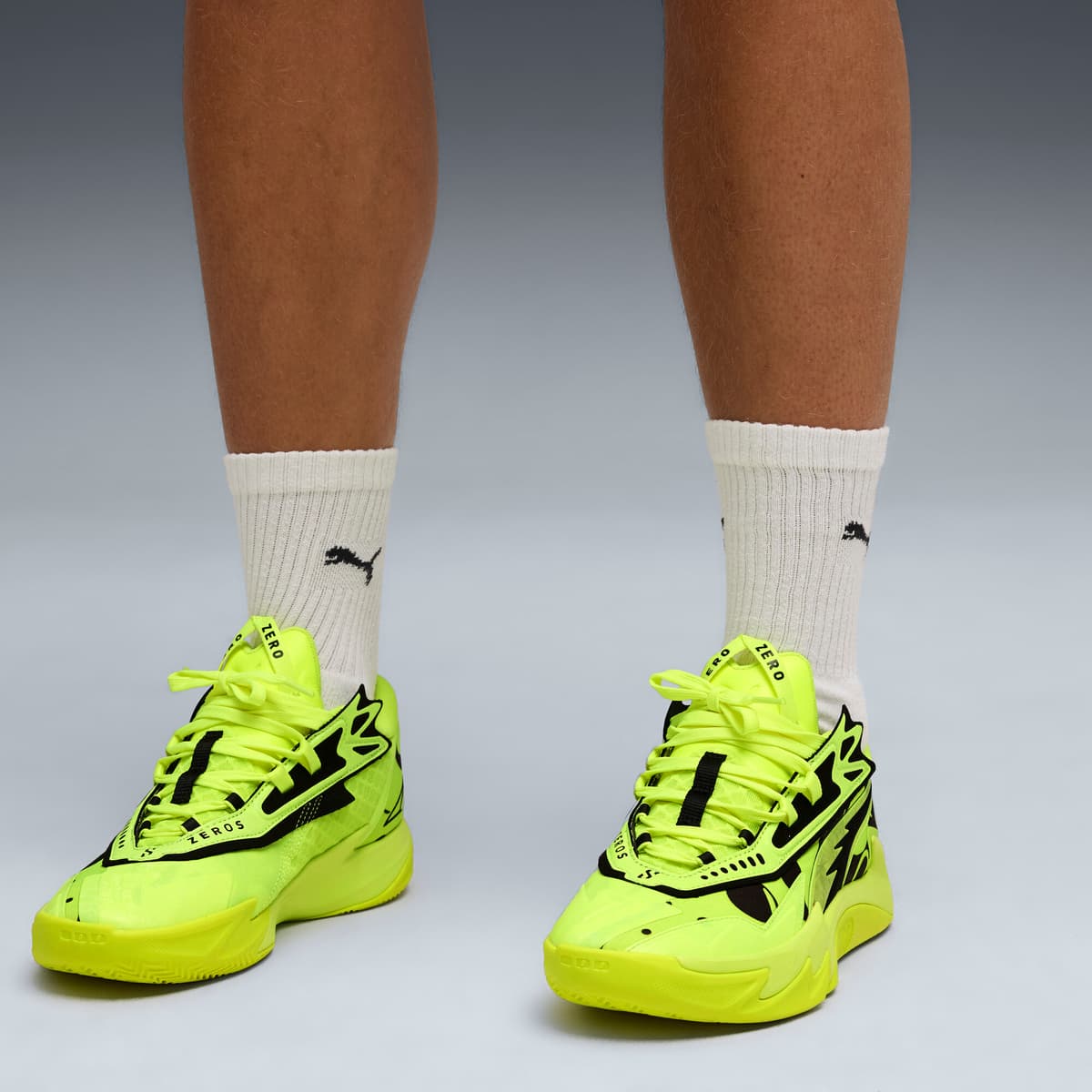 PUMA Scoot Zeros II uniseks basketbalschoenen, Zwart/Geel, Maat 45 thumbnail 9