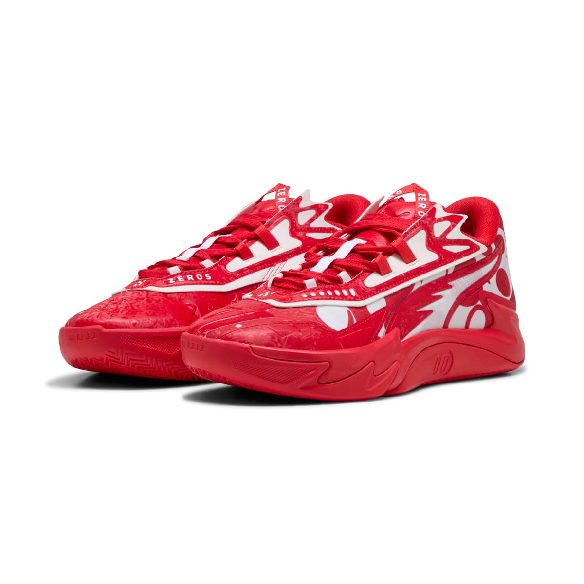 PUMA Scoot Zeros II uniseks basketbalschoenen, Rood/Wit, Maat 53,5 thumbnail 7