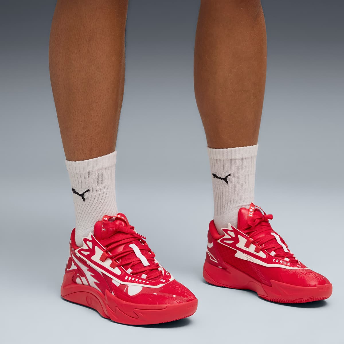 PUMA Scoot Zeros II uniseks basketbalschoenen, Rood/Wit, Maat 53,5 thumbnail 9