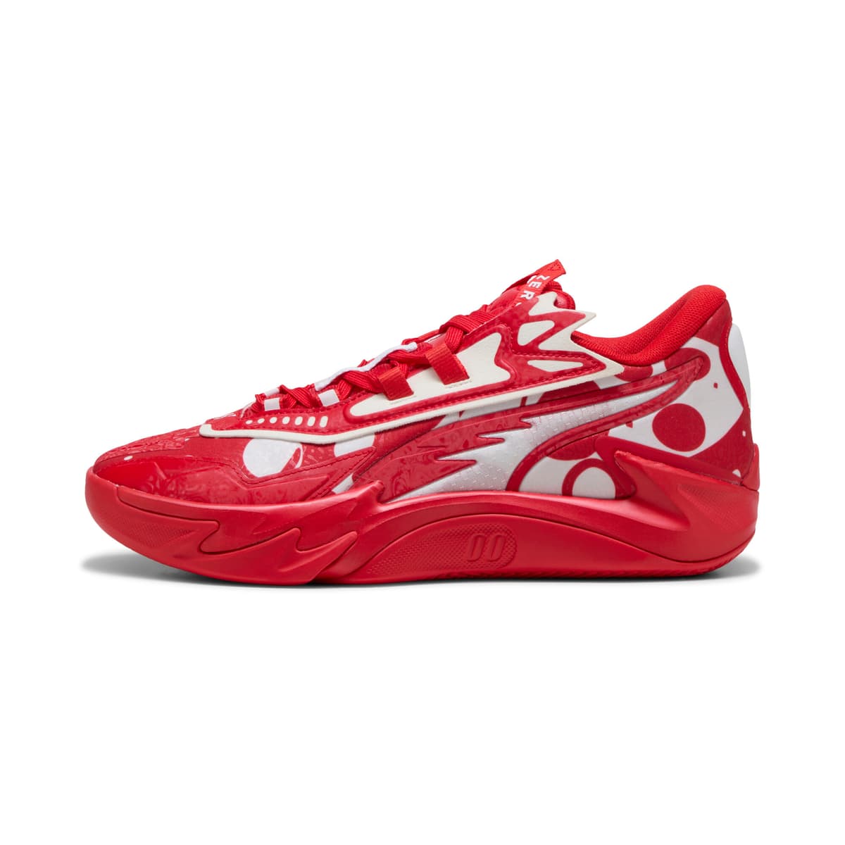 PUMA Scoot Zeros II uniseks basketbalschoenen, Rood/Wit, Maat 40,5