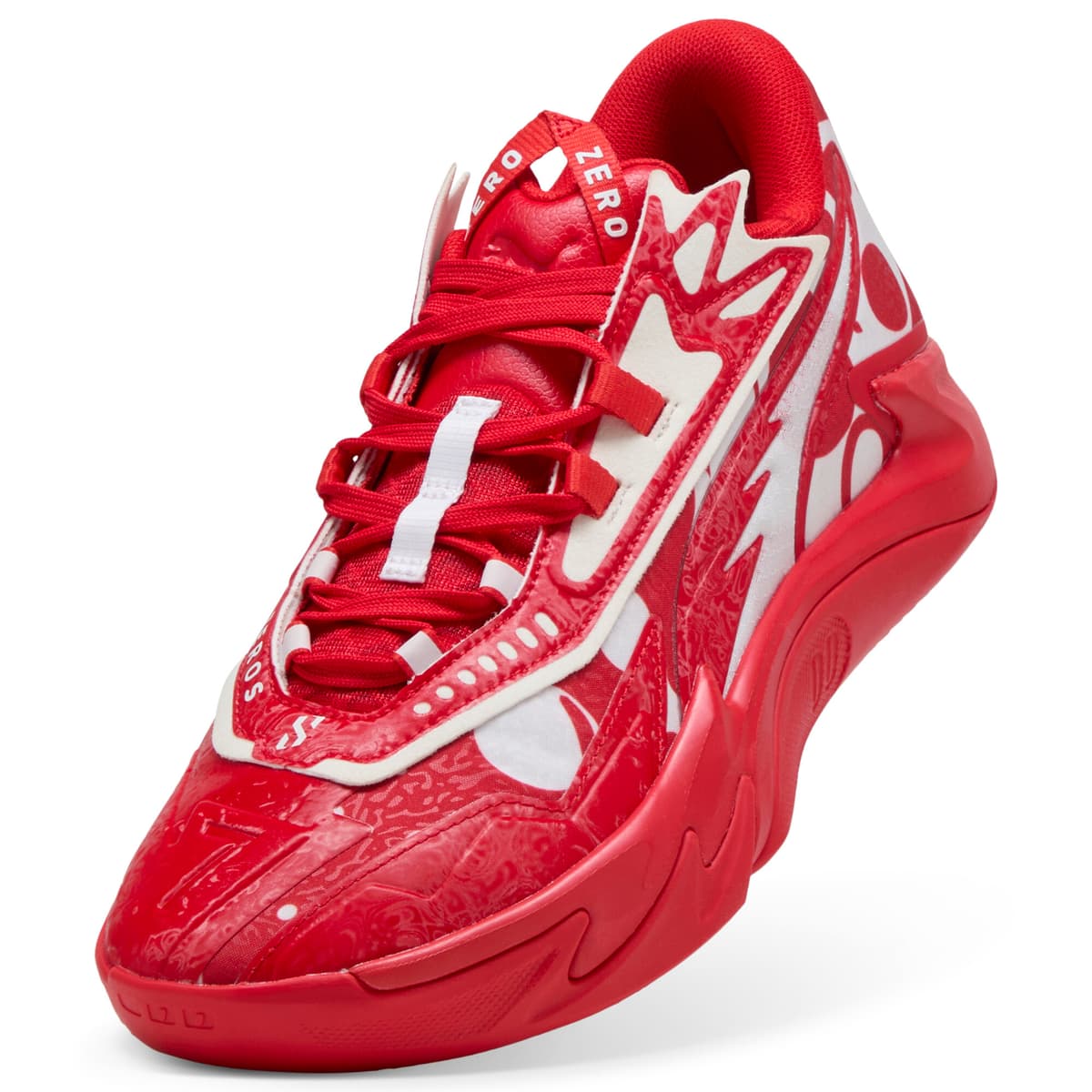 PUMA Scoot Zeros II uniseks basketbalschoenen, Rood/Wit, Maat 53,5 thumbnail 3