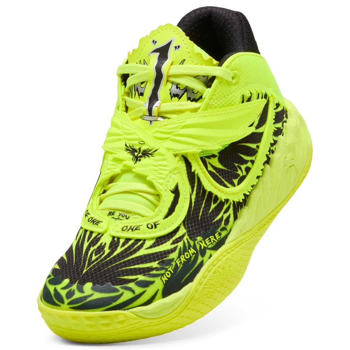 PUMA MB.05 Voltage basketbalschoenen, Zwart/Geel, Maat 37 thumbnail 3