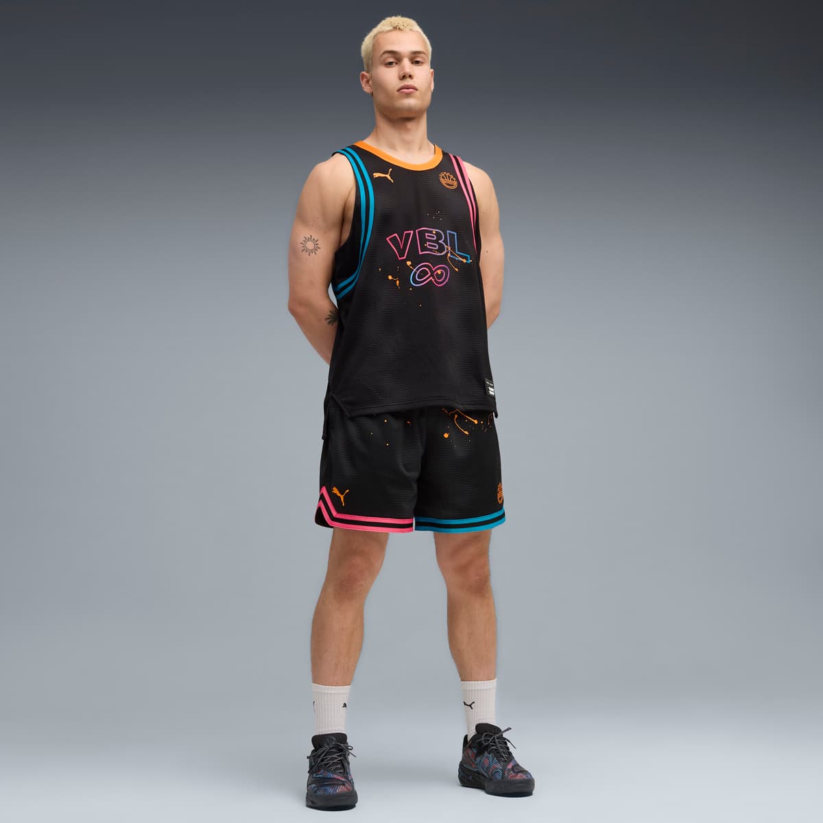 PUMA All-Pro NITROâ¢ 2 uniseks basketbalschoenen, Blauw/Zwart, Maat 40,5 thumbnail 8