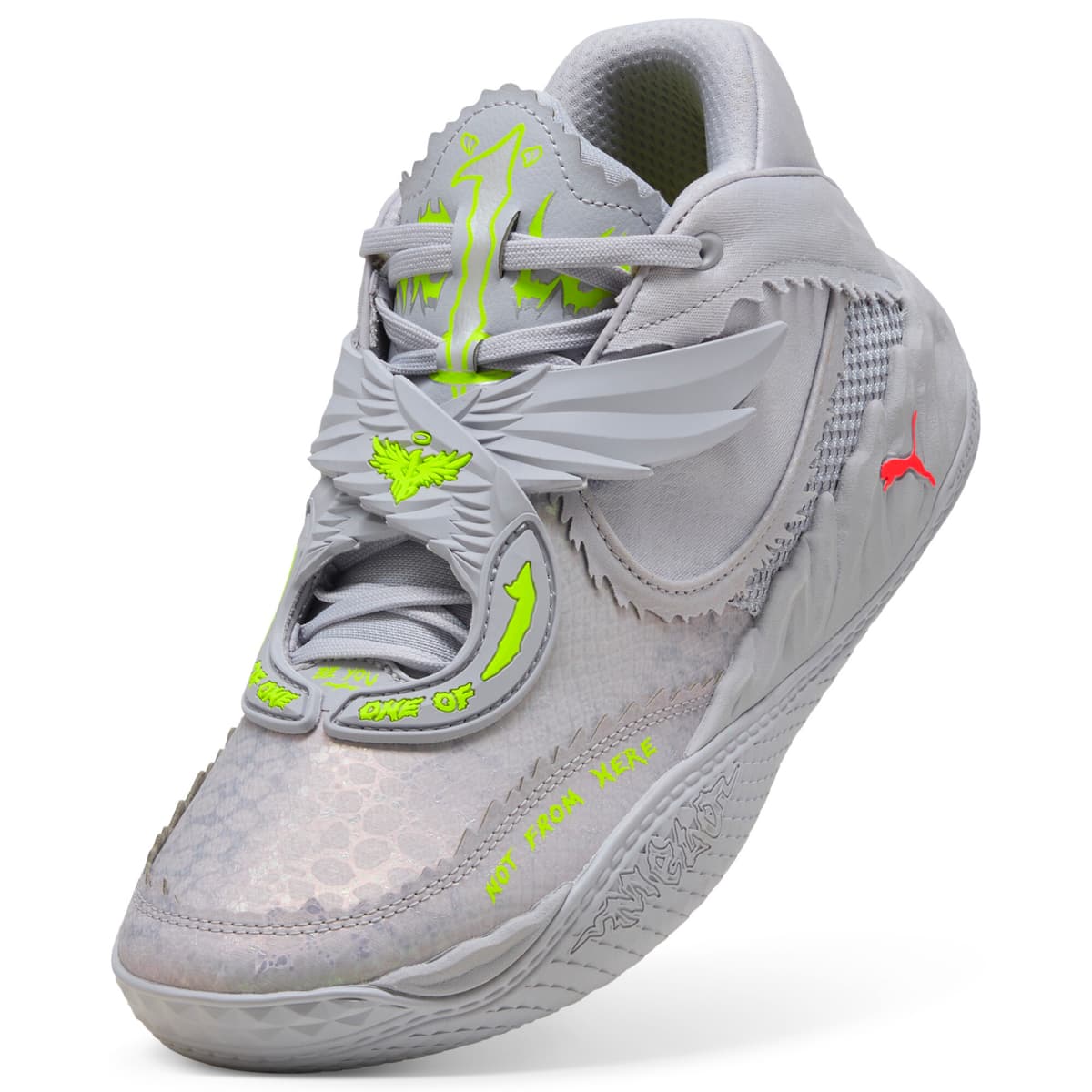 PUMA MB.05 Metallic uniseks basketbalschoenen, Rood/Geel/Zilver, Maat 43 thumbnail 4