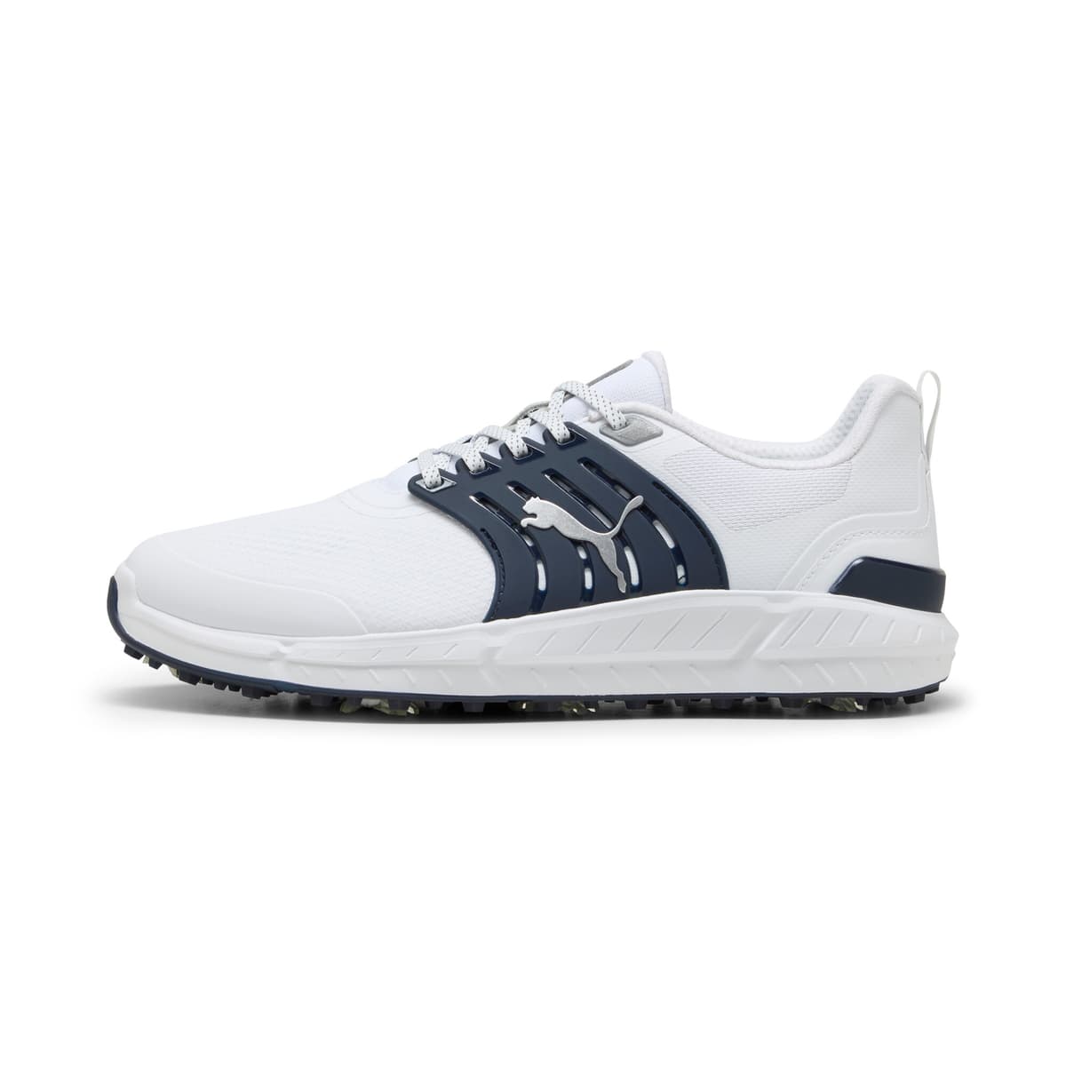 PUMA Ignite Elevate 2 Tour golfschoenen voor Heren, Blauw/Wit/Zilver, Maat 42,5