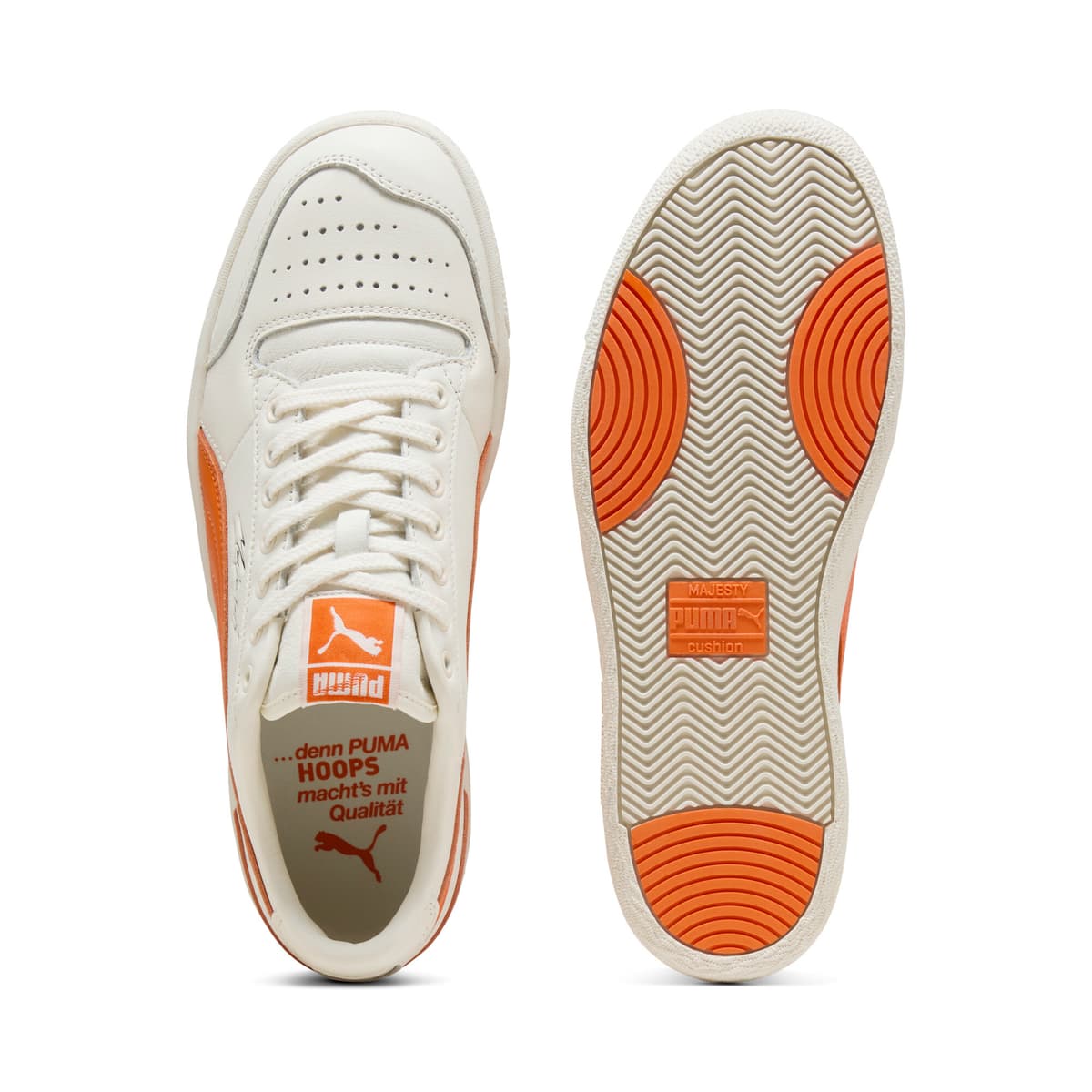 PUMA Majesty uniseks sneakers, Wit/Oranje, Maat 44 thumbnail 4