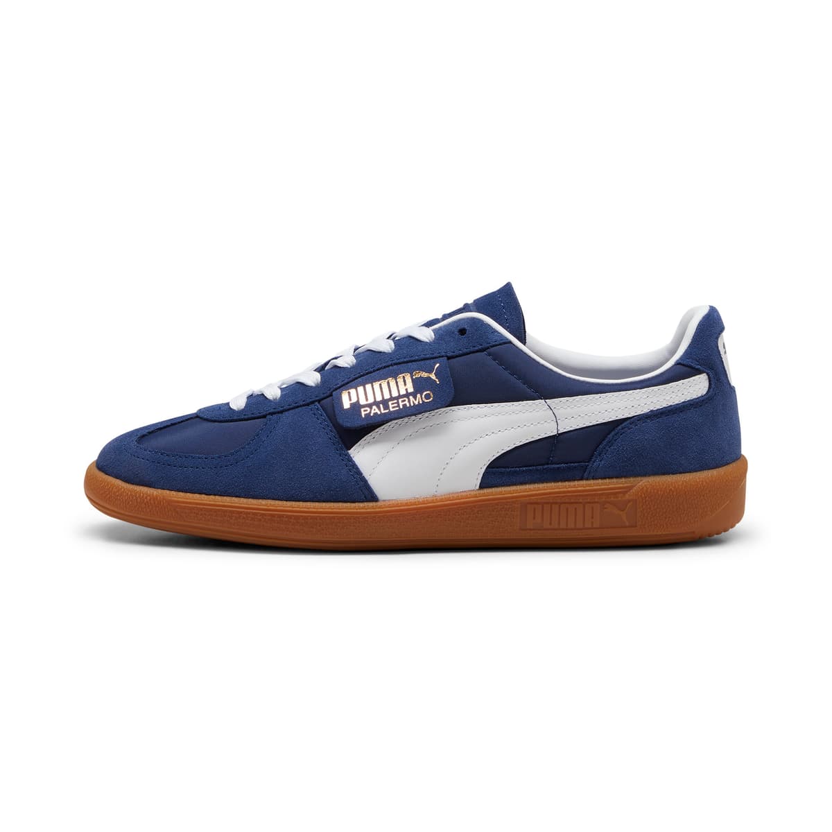 PUMA Palermo OG sneakers uniseks, Blauw/Wit/Goud, Maat 47
