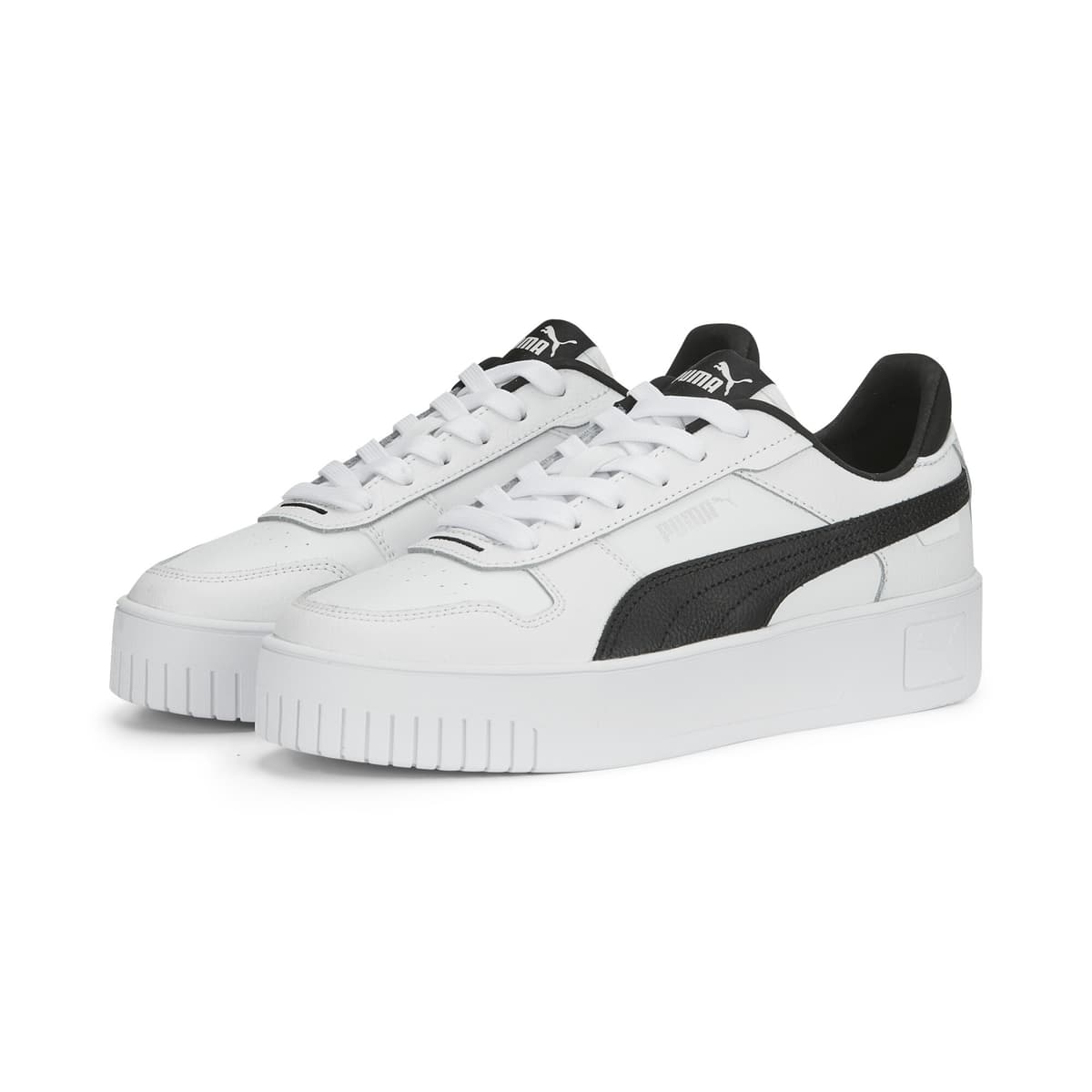 PUMA Carina Street sneakers voor Dames, Zwart/Wit/Zilver, Maat 38 thumbnail 6