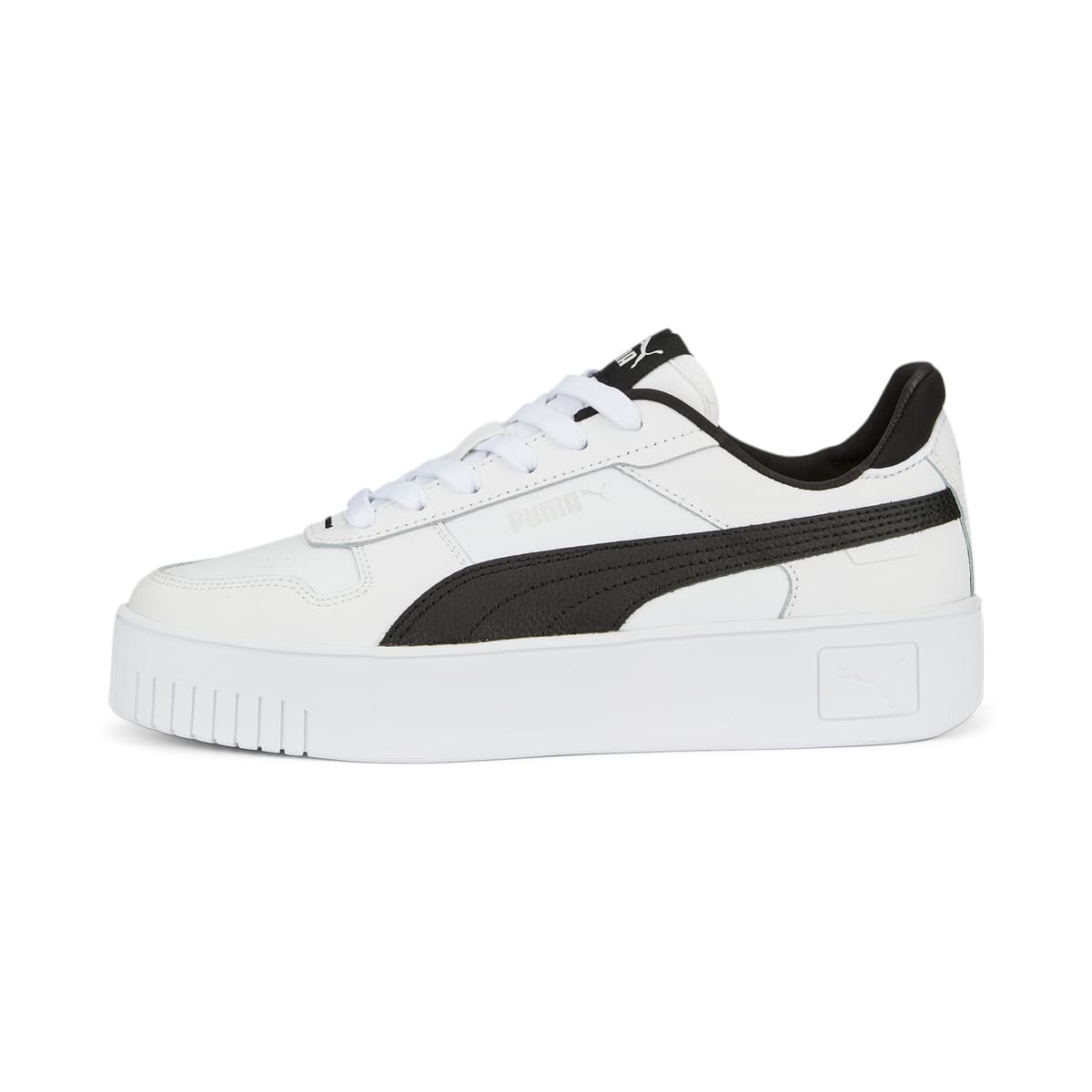 PUMA Carina Street sneakers voor Dames, Zwart/Wit/Zilver, Maat 38