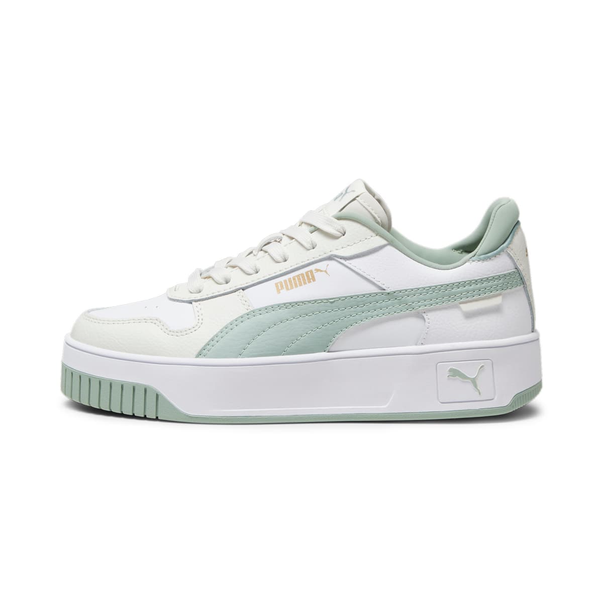 PUMA Carina Street sneakers voor Dames, Groen/Grijs/Wit, Maat 37