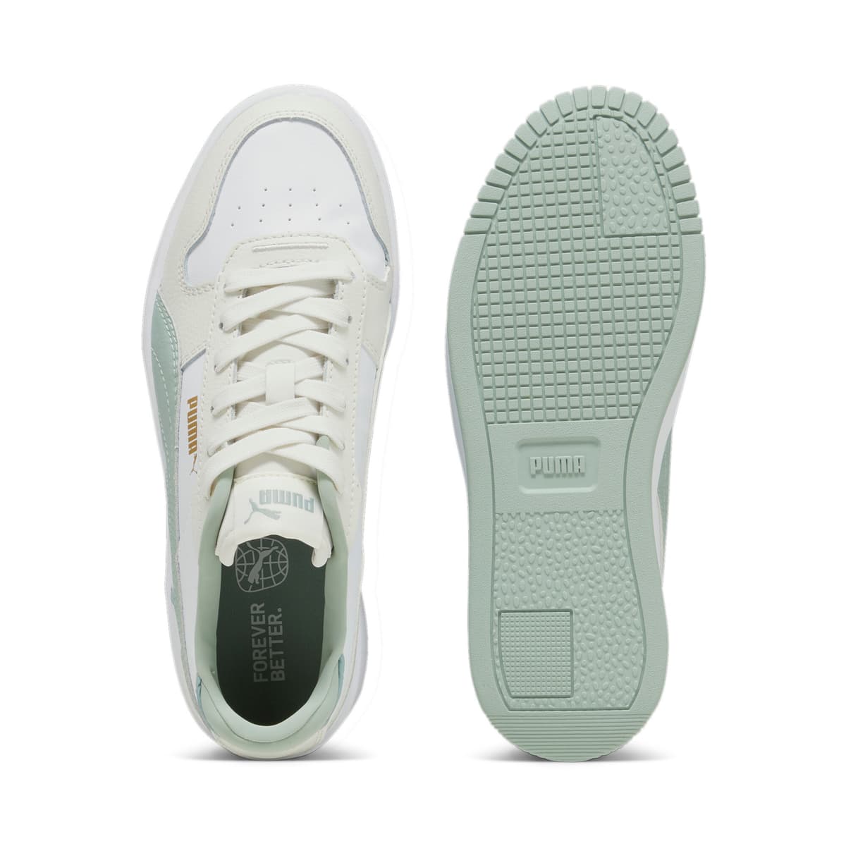 PUMA Carina Street sneakers voor Dames, Groen/Grijs/Wit, Maat 37 thumbnail 4
