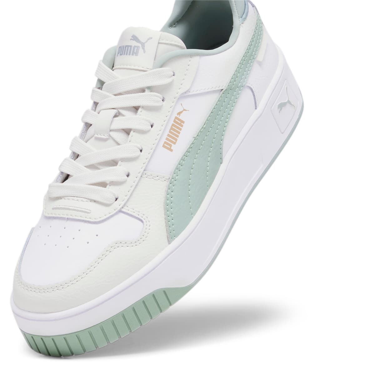 PUMA Carina Street sneakers voor Dames, Groen/Grijs/Wit, Maat 37 thumbnail 2