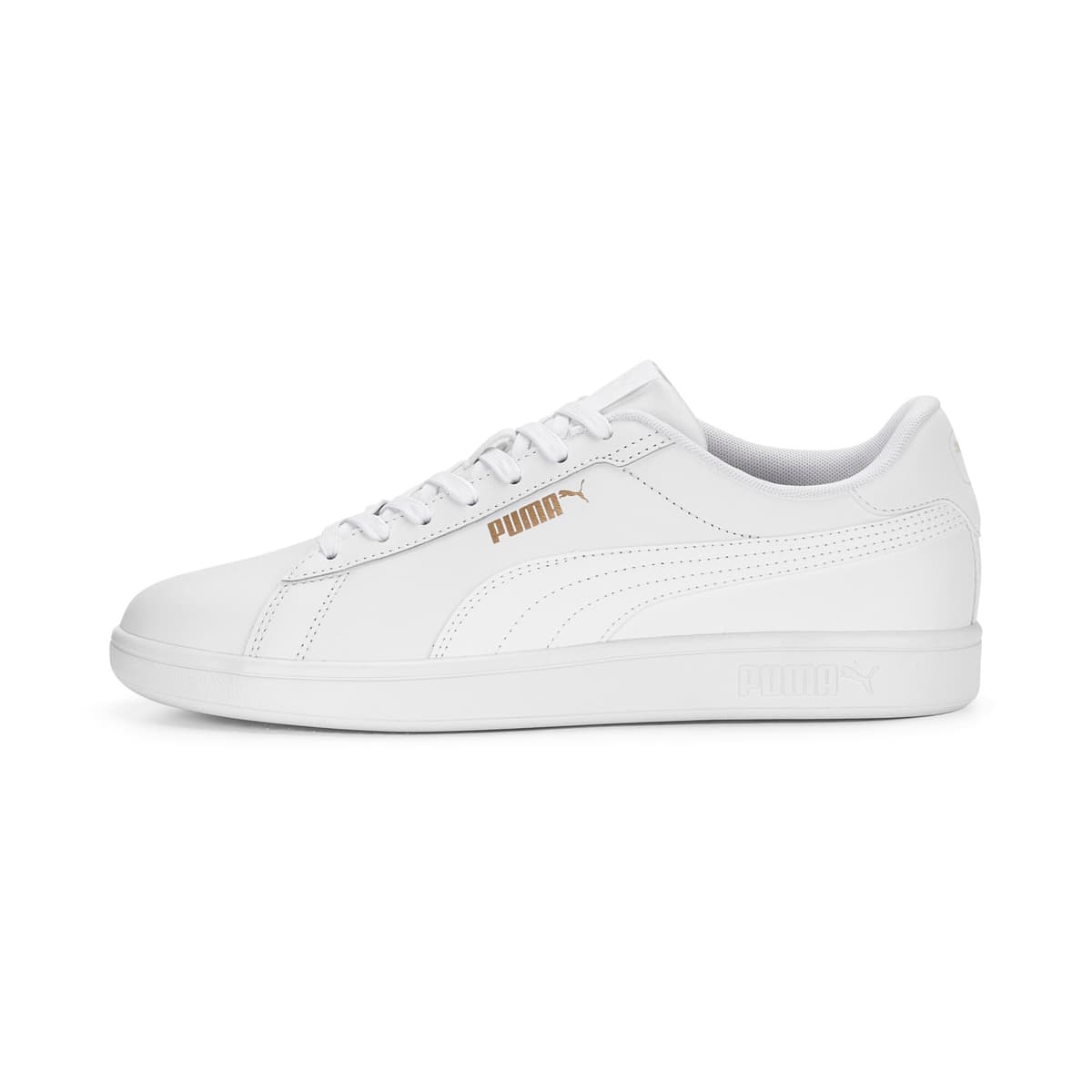 PUMA Smash 3.0 L Sneakers, Wit/Goud, Maat 40