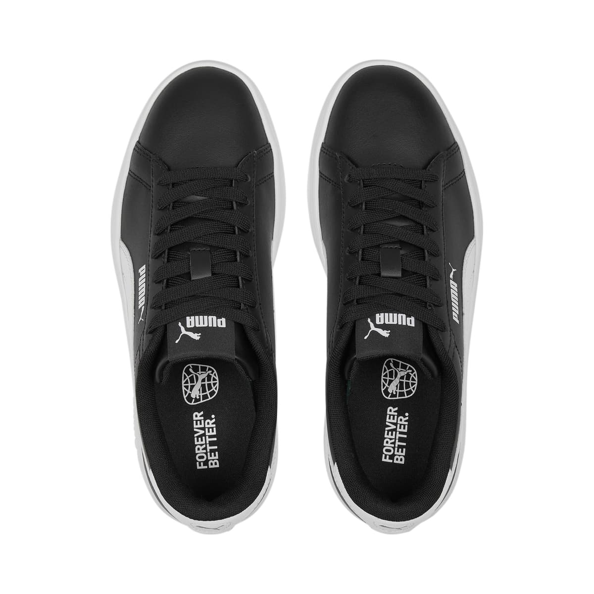 PUMA Smash 3.0 leren sneakers, Zwart/Wit, Maat 37,5 thumbnail 2