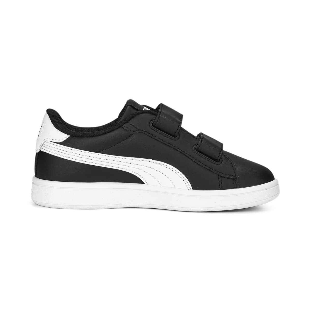 PUMA Smash 3.0 leren V sneakers, Zwart/Wit, Maat 27,5 thumbnail 3
