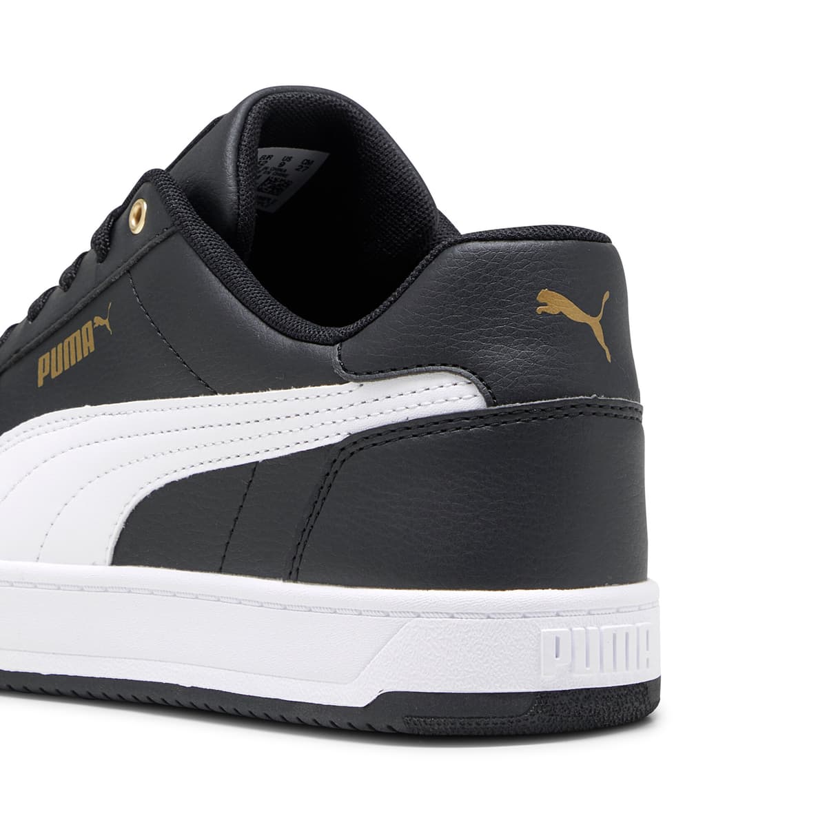 PUMA Caven 2.0 uniseks sneakers, Zwart/Wit/Goud, Maat 46 thumbnail 5