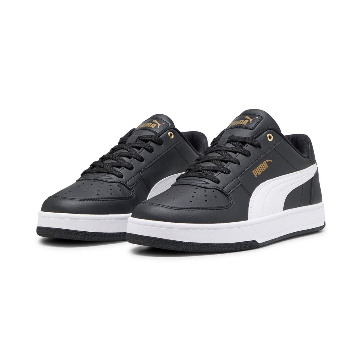 PUMA Caven 2.0 uniseks sneakers, Zwart/Wit/Goud, Maat 46 thumbnail 6