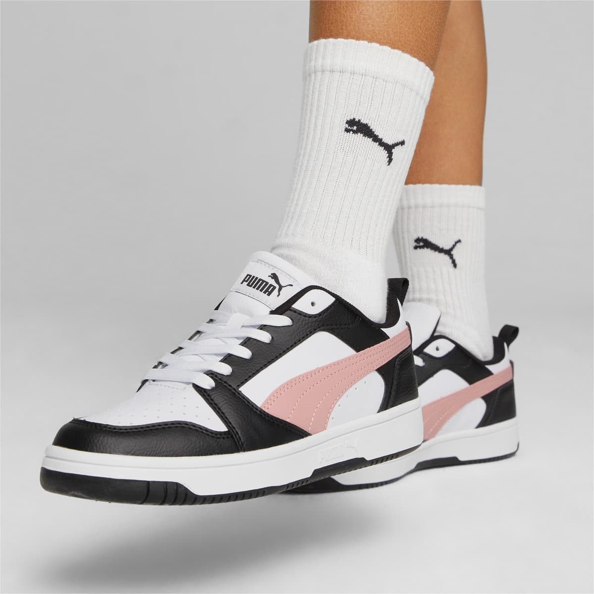 PUMA Rebound V6 Low sneakers, Roze/Zwart/Wit, Maat 45 thumbnail 8