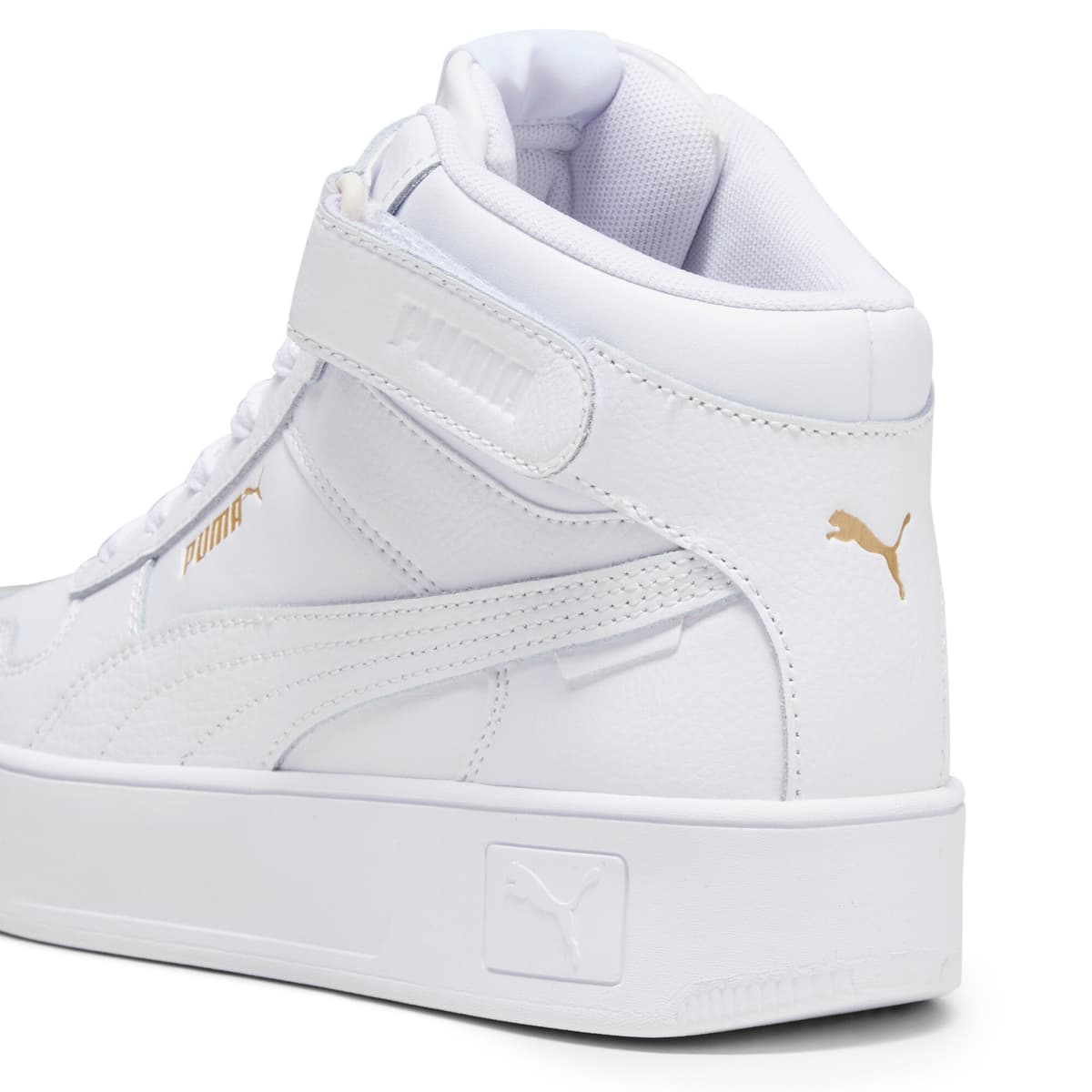 PUMA Carina Street halfhoge sneakers voor Dames, Wit/Goud, Maat 38 thumbnail 5