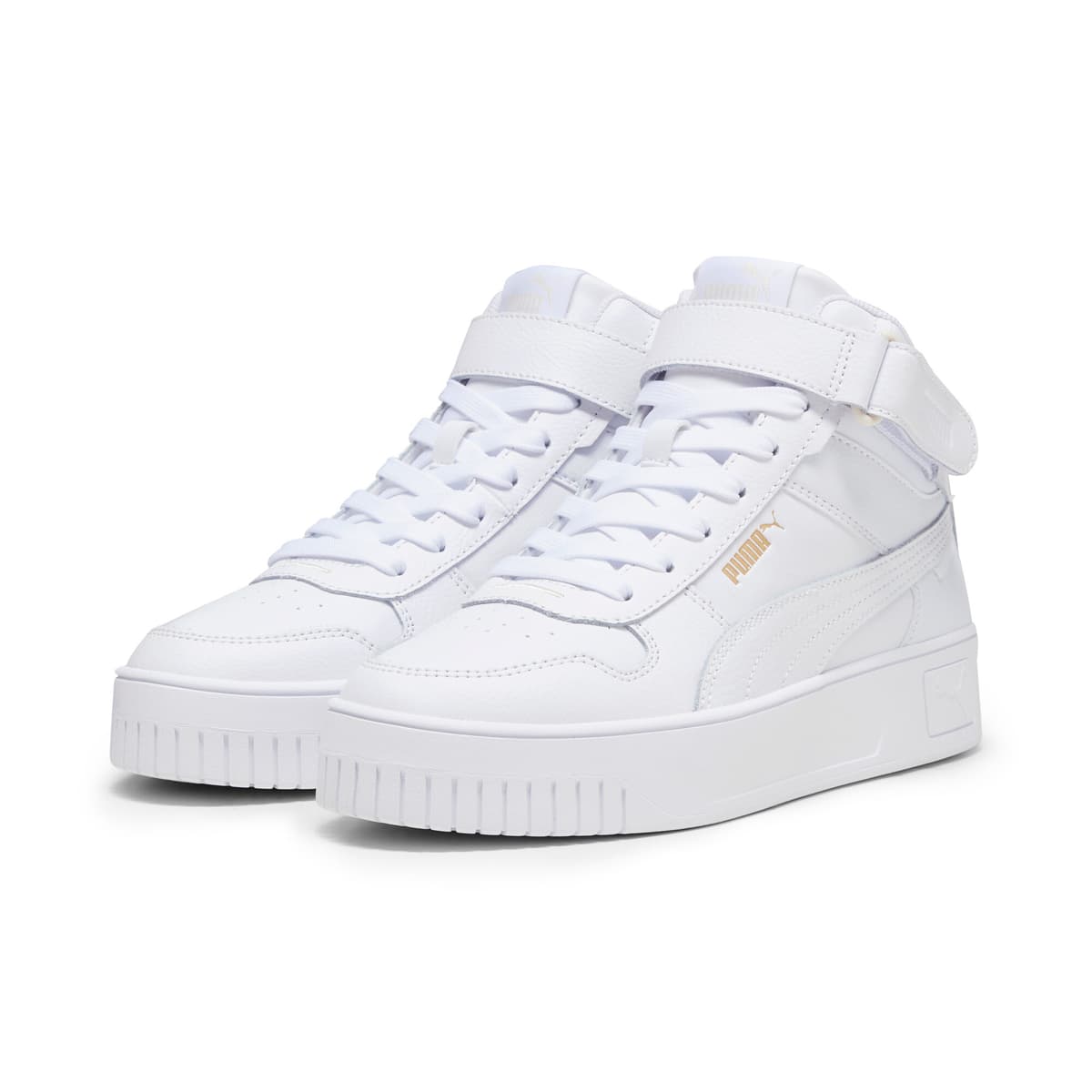 PUMA Carina Street halfhoge sneakers voor Dames, Wit/Goud, Maat 38 thumbnail 6