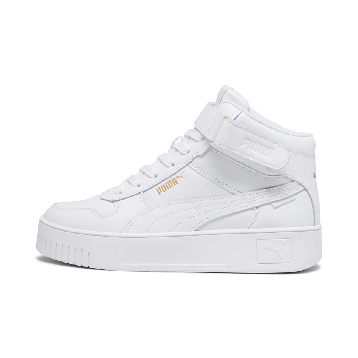 PUMA Carina Street halfhoge sneakers voor Dames, Wit/Goud, Maat 38