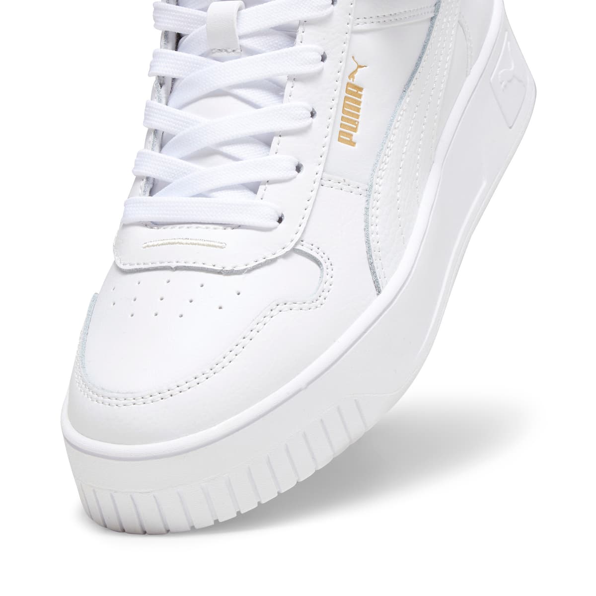 PUMA Carina Street halfhoge sneakers voor Dames, Wit/Goud, Maat 38 thumbnail 2