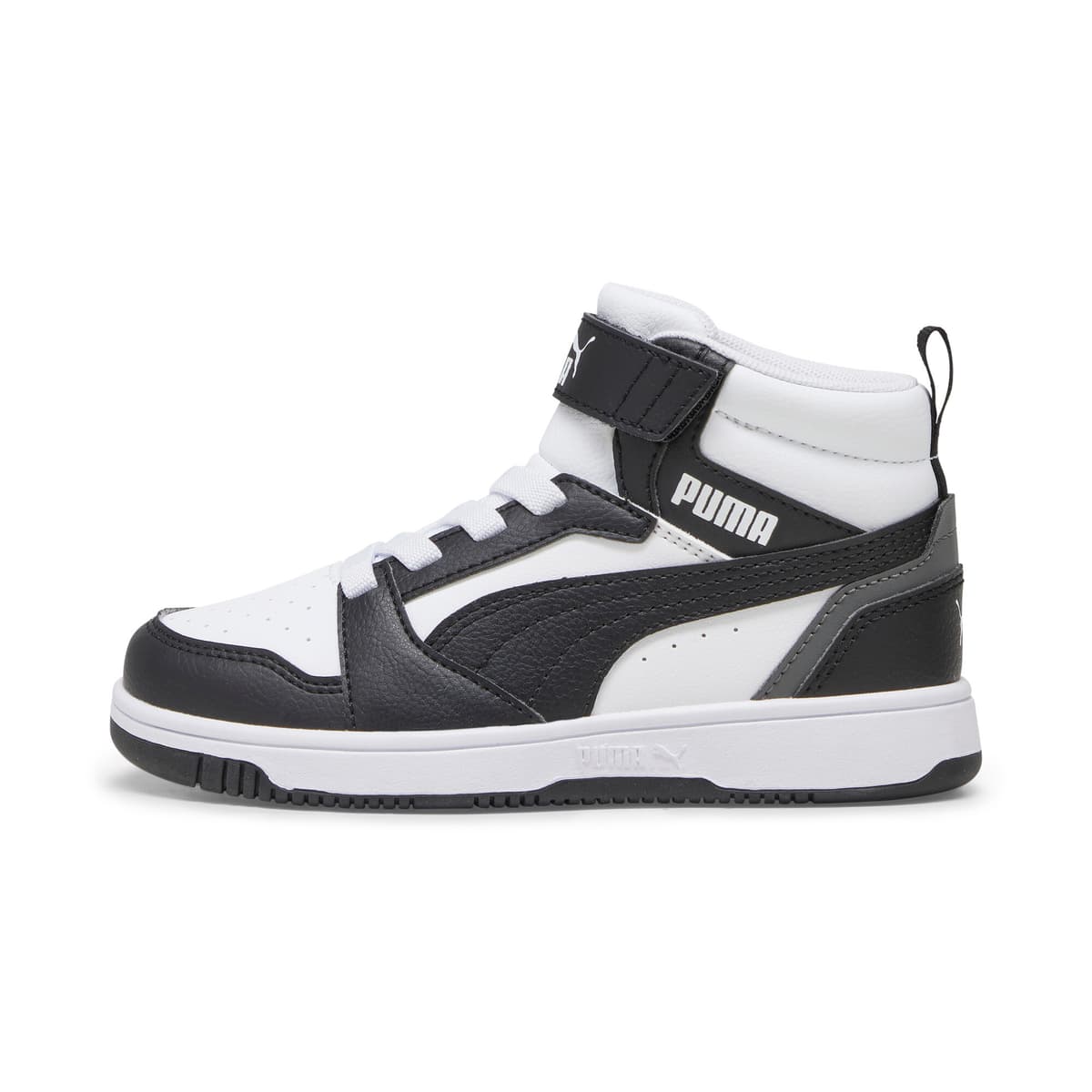 PUMA Rebound V6 Mid sneakers, Zwart/Grijs/Wit, Maat 31