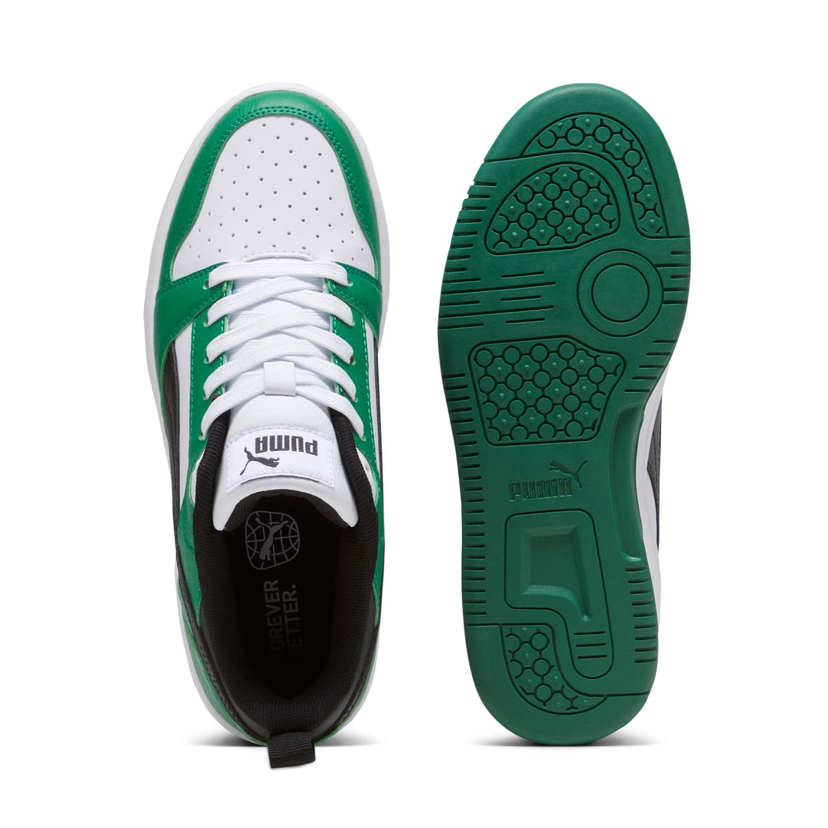 PUMA Rebound V6 Lo sneakers, Groen/Zwart/Wit, Maat 39 thumbnail 4