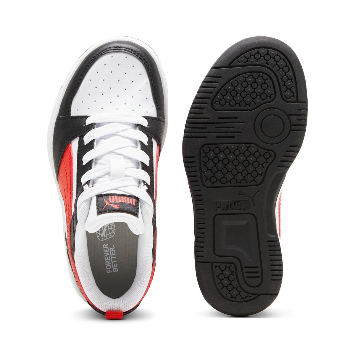 PUMA Rebound V6 Lo sneakers, Zwart/Rood/Wit, Maat 32,5 thumbnail 4