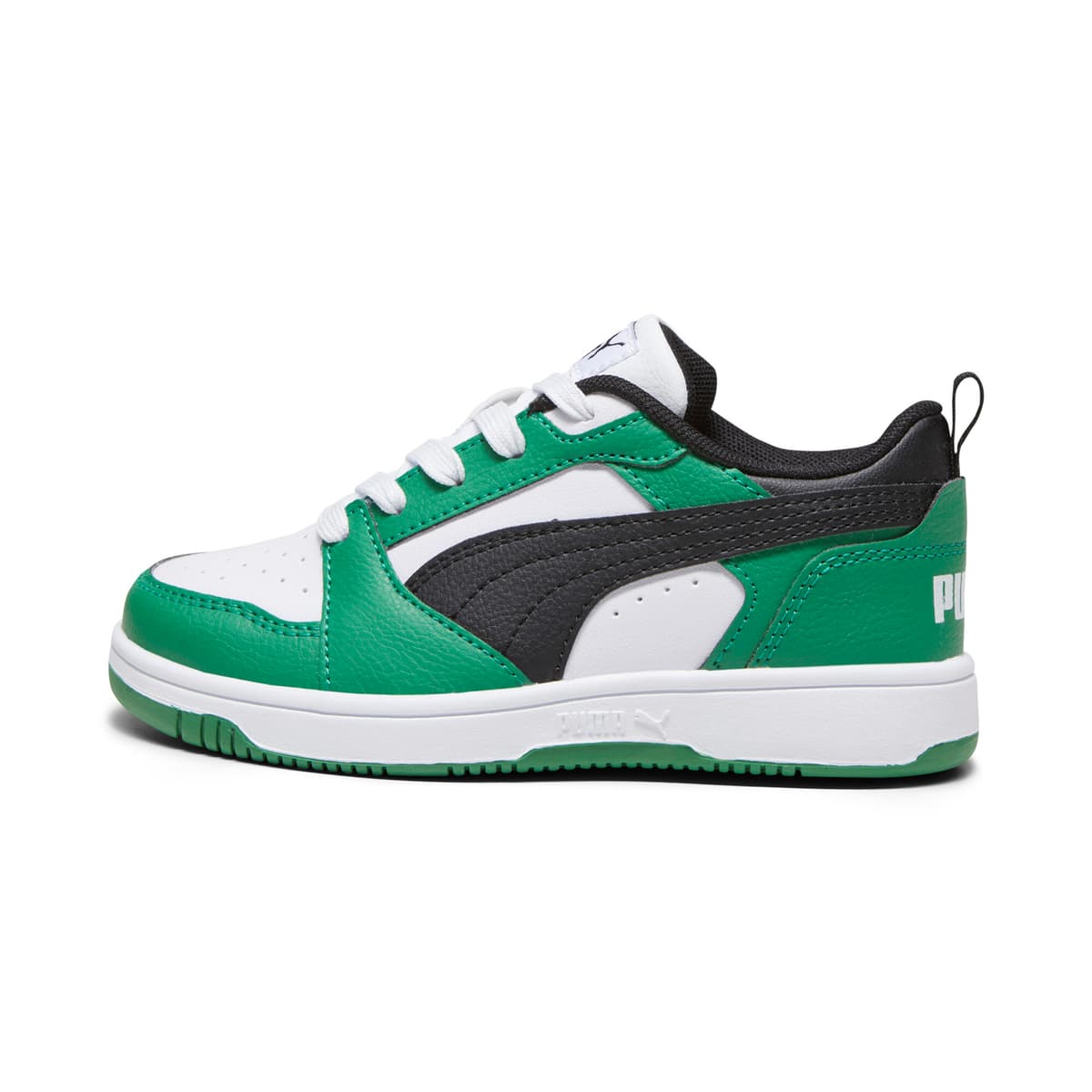 PUMA Rebound V6 Lo sneakers, Groen/Zwart/Wit, Maat 29