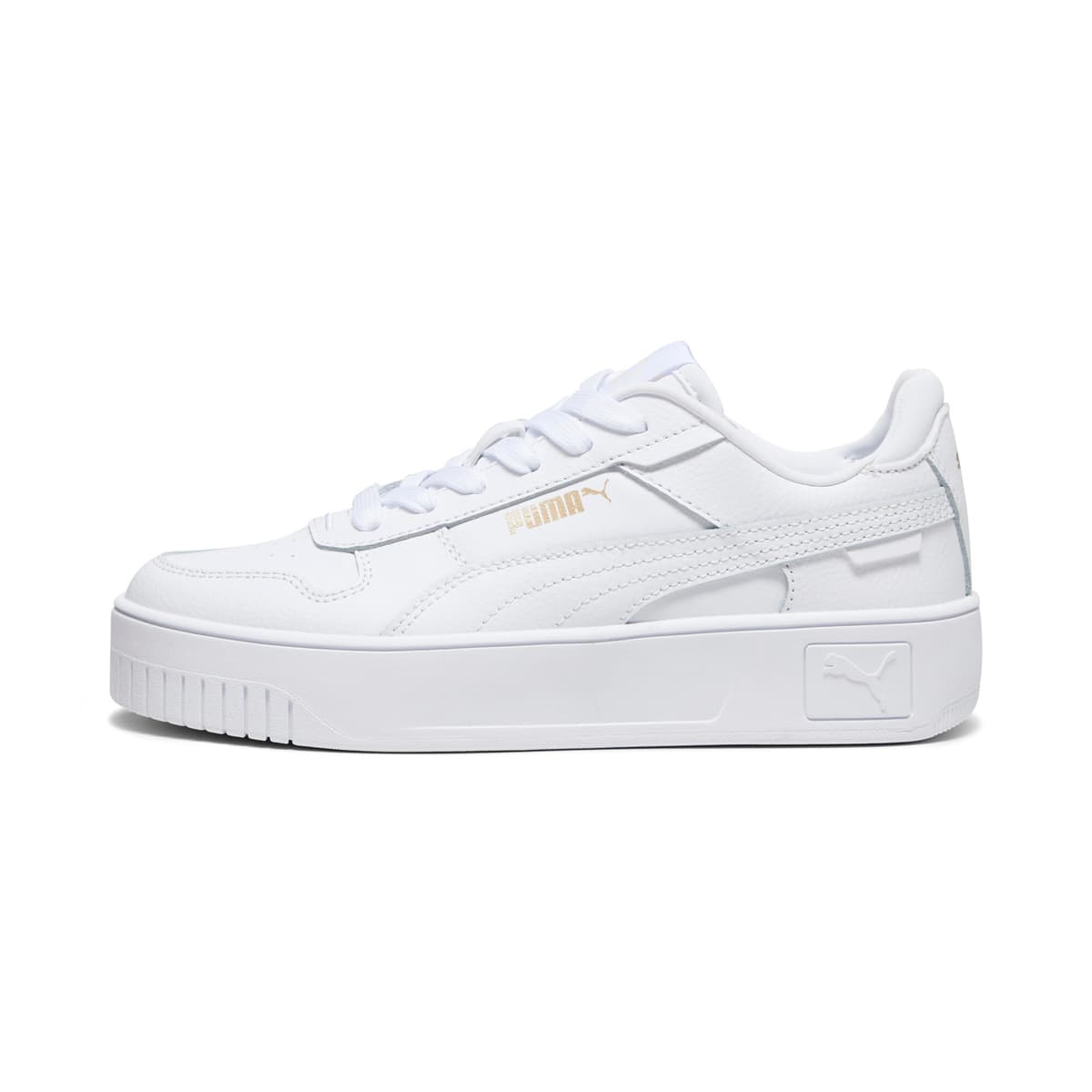 PUMA Carina Street sneakers voor Dames, Wit/Goud, Maat 38,5