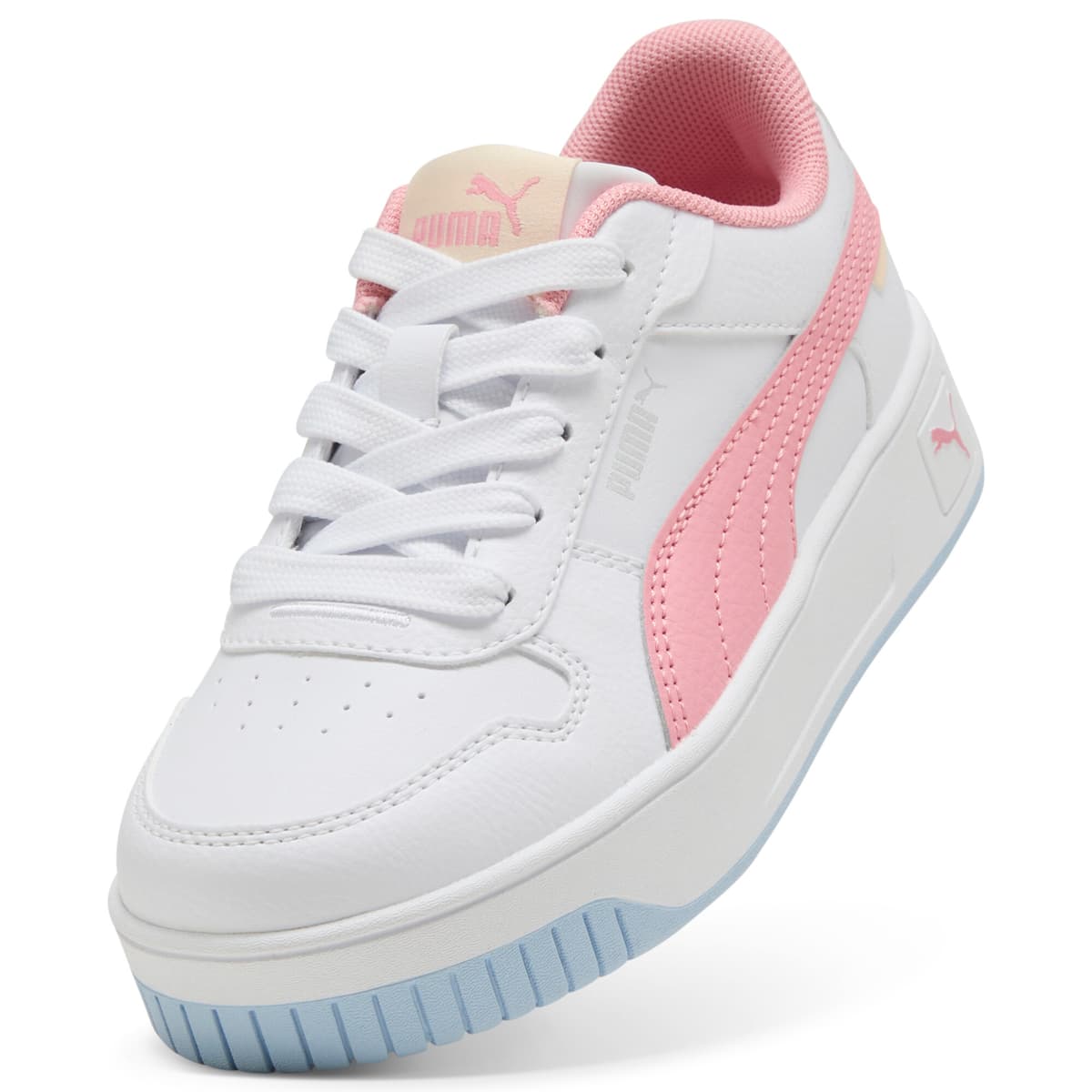 PUMA Carina Street sneakers voor Dames, Roze/Wit/Zilver, Maat 34,5 thumbnail 2