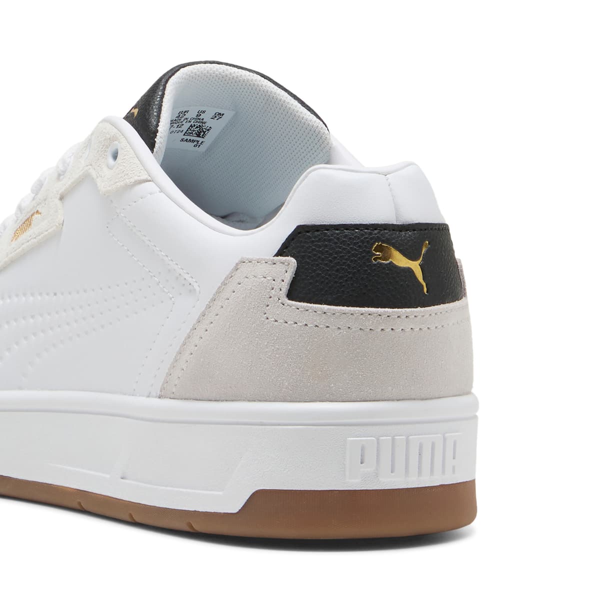 PUMA Court Classic Lux SD sneakers uniseks, Zwart/Grijs/Wit, Maat 39 thumbnail 5