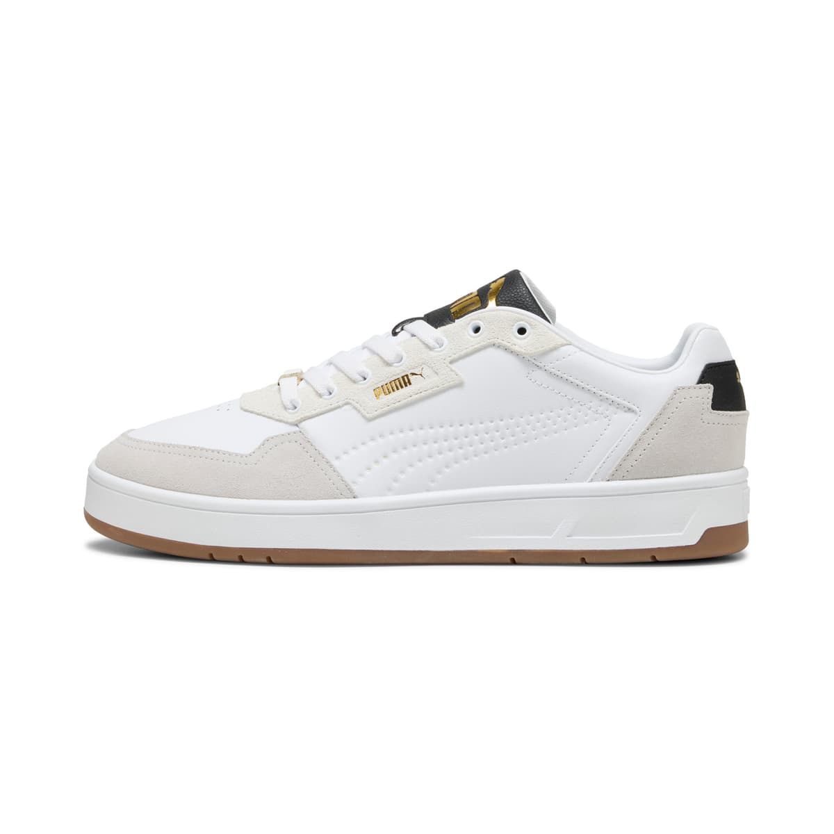 PUMA Court Classic Lux SD sneakers uniseks, Zwart/Grijs/Wit, Maat 39
