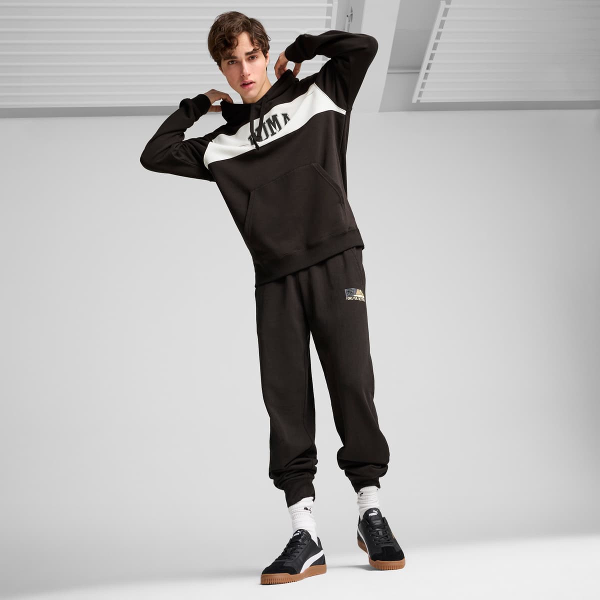 PUMA Club 5v5 sneakers, Zwart/Wit/Goud, Maat 35,5 thumbnail 7