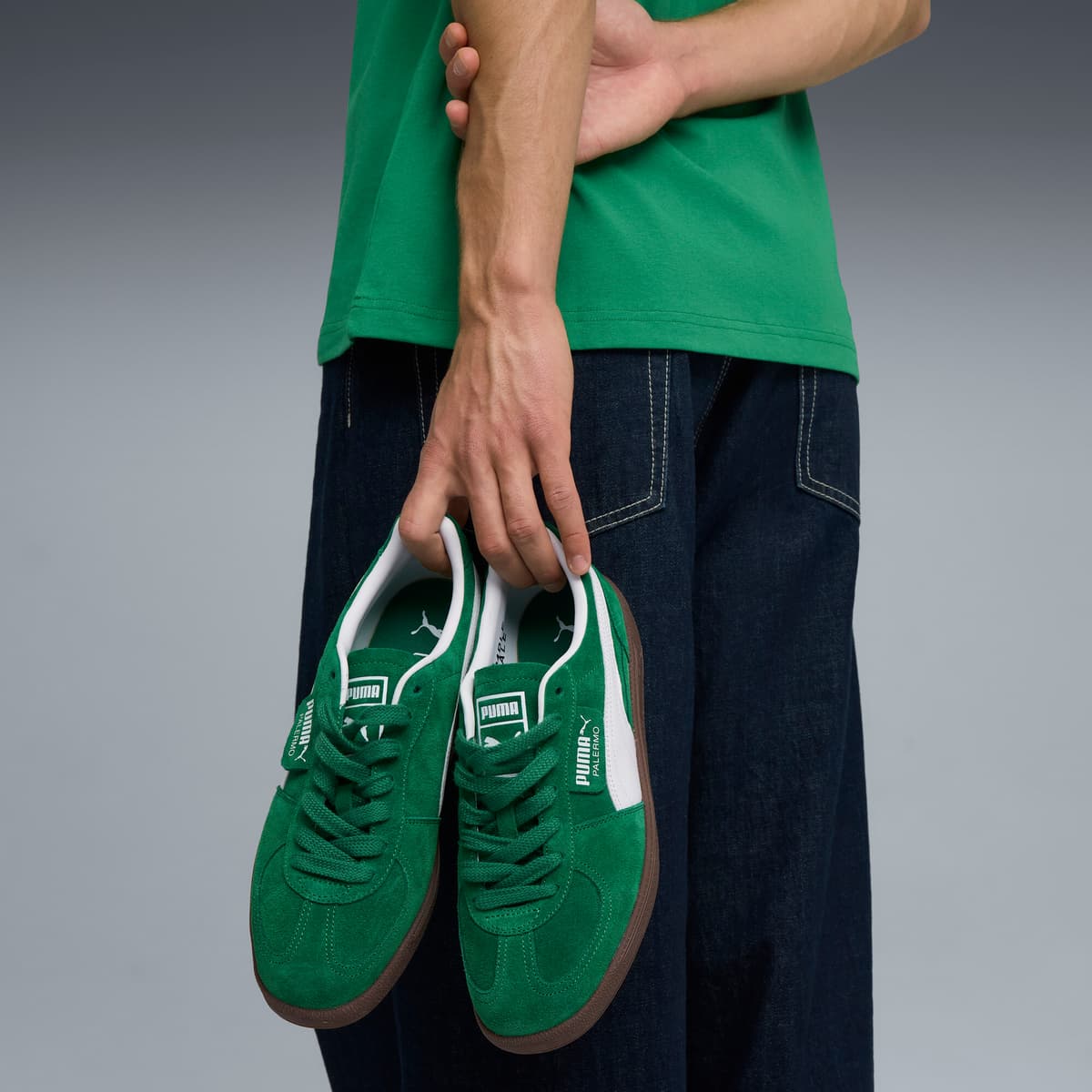 PUMA Palermo, Groen/Wit, Maat 44,5 thumbnail 8