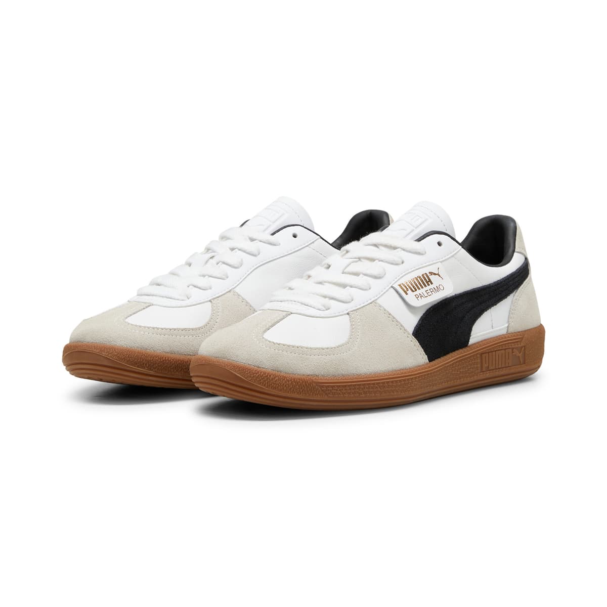 PUMA Palermo leren sneakers uniseks, Grijs/Wit, Maat 49,5 thumbnail 6