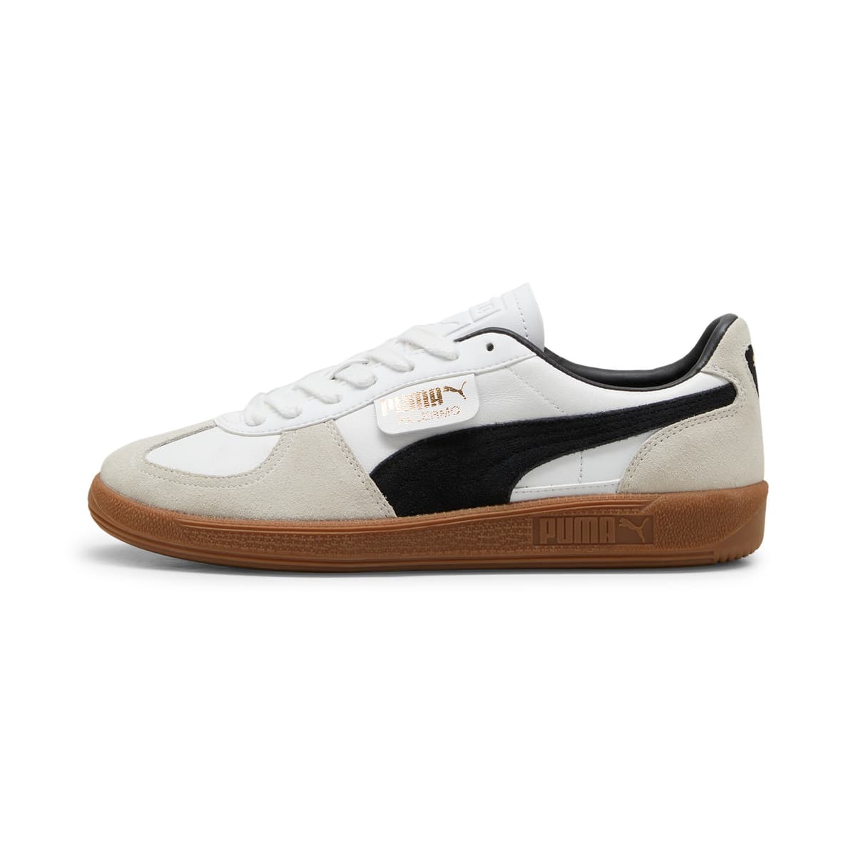 PUMA Palermo leren sneakers uniseks, Grijs/Wit, Maat 49,5