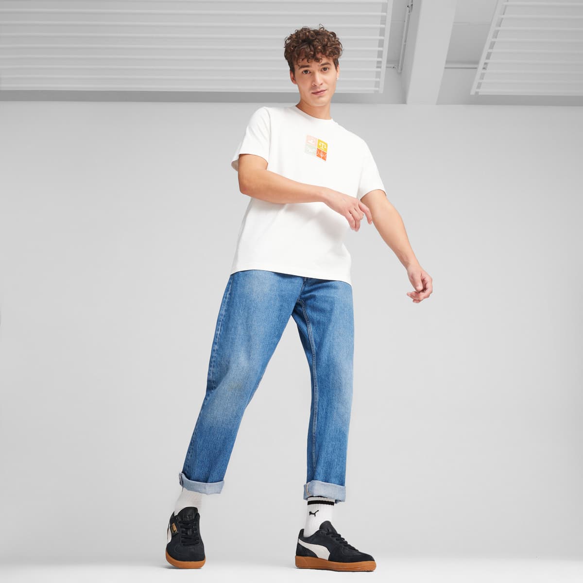 PUMA Palermo leren sneakers uniseks, Zwart/Grijs, Maat 35,5 thumbnail 7