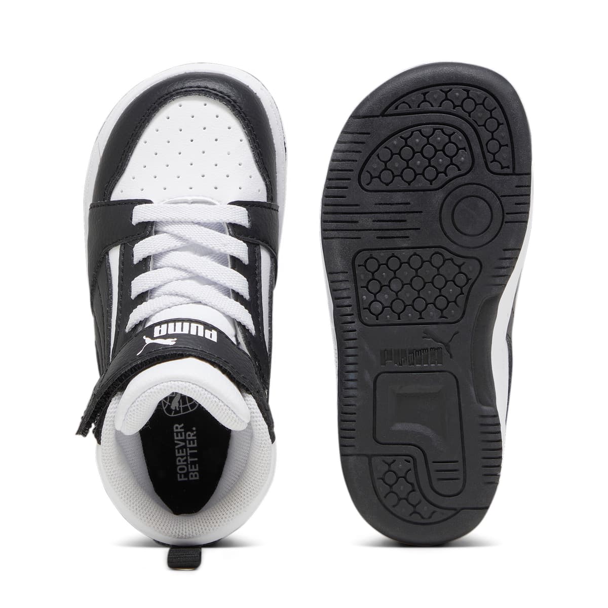 PUMA Rebound V6 Mid sneakers, Zwart/Grijs/Wit, Maat 26 thumbnail 4