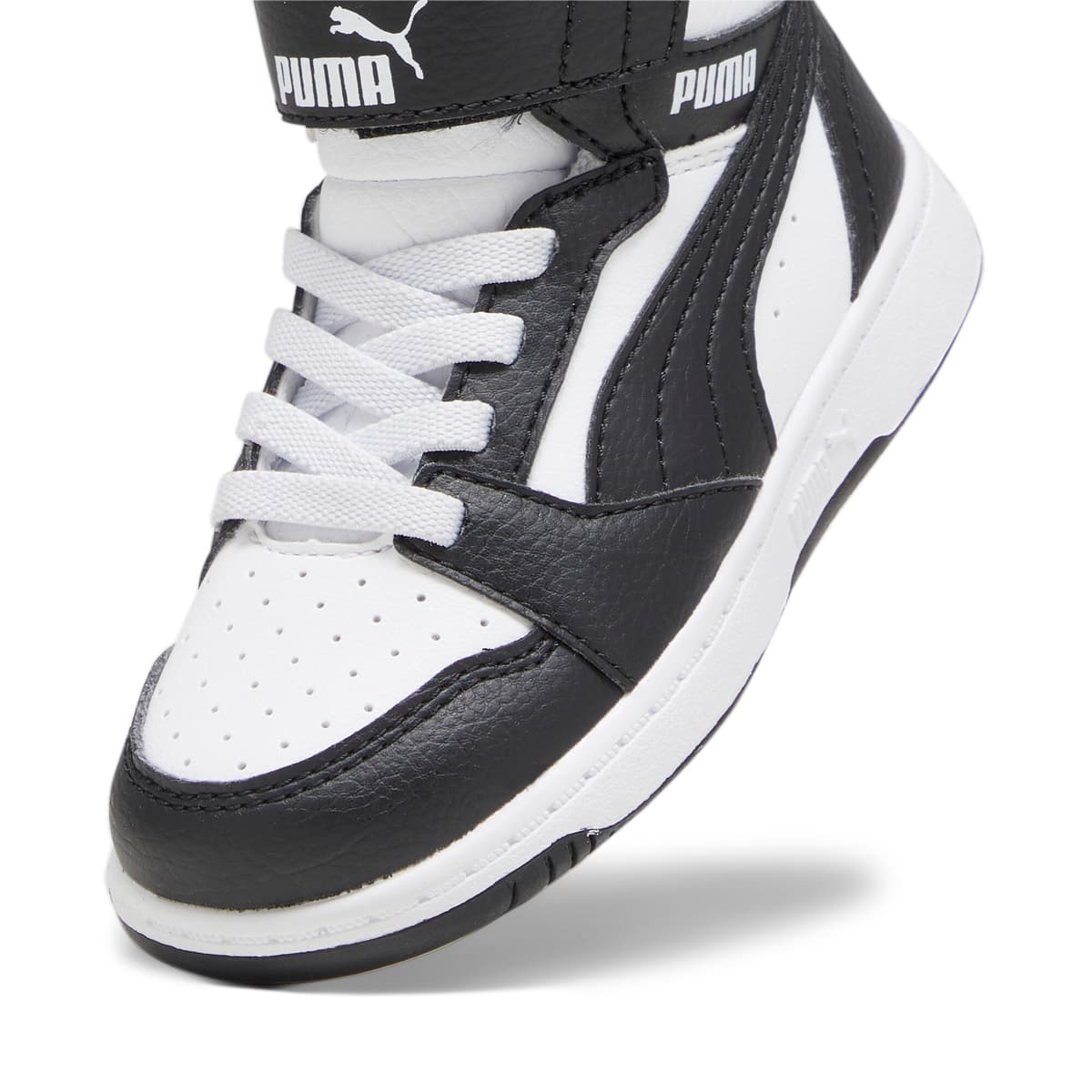 PUMA Rebound V6 Mid sneakers, Zwart/Grijs/Wit, Maat 26 thumbnail 2