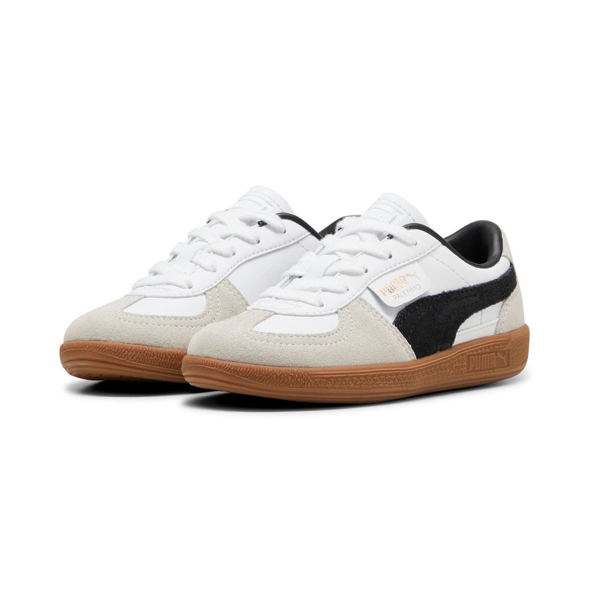 PUMA Palermo leren sneakers, Grijs/Wit, Maat 31 thumbnail 6
