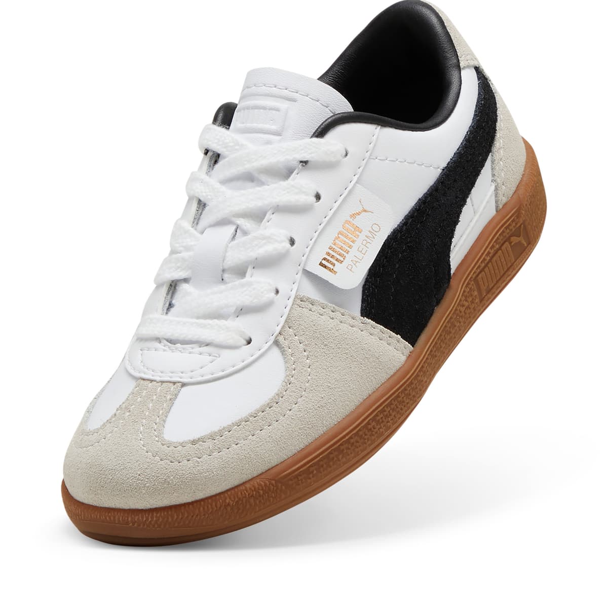 PUMA Palermo leren sneakers, Grijs/Wit, Maat 31 thumbnail 2