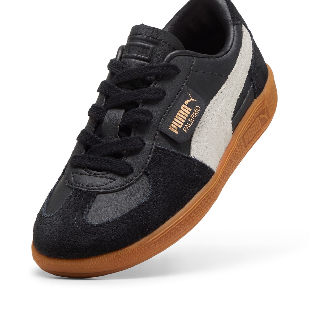 PUMA Palermo leren sneakers, Zwart/Grijs, Maat 32,5 thumbnail 2