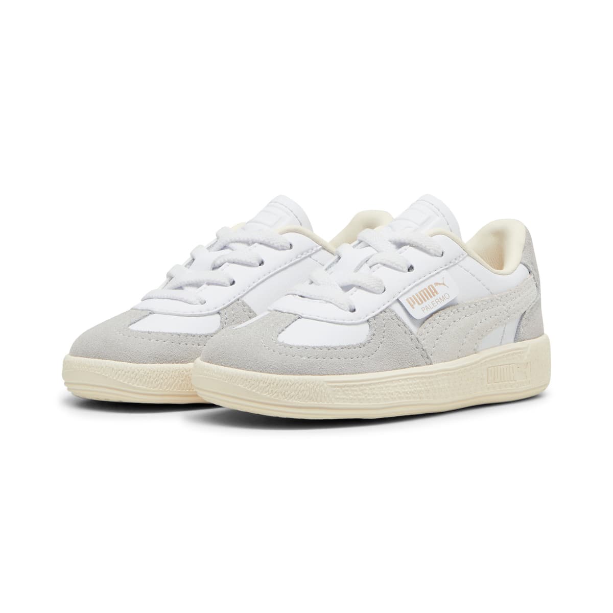 PUMA Palermo leren sneakers, Grijs/Rood/Wit, Maat 25 thumbnail 6