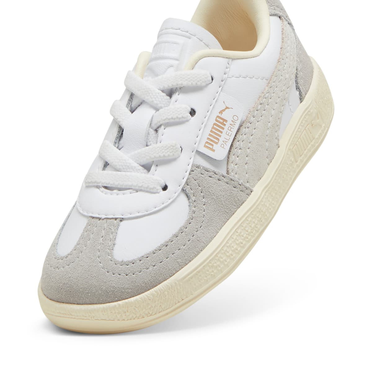 PUMA Palermo leren sneakers, Grijs/Rood/Wit, Maat 25 thumbnail 2