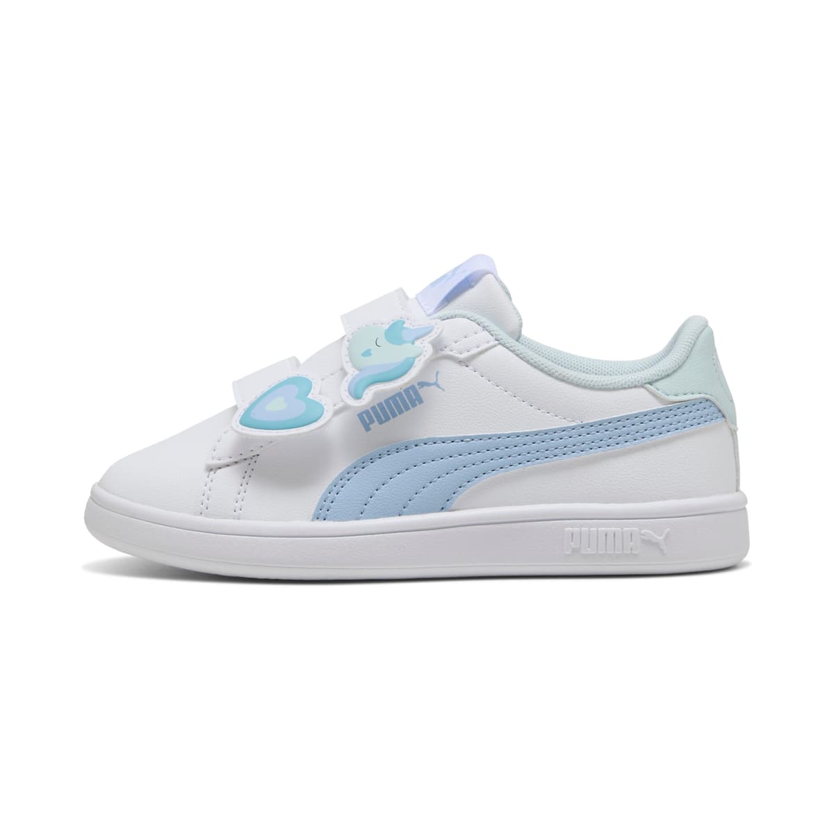 PUMA Smash 3.0 Badges sneakers voor Dames, Wit, Maat 31,5