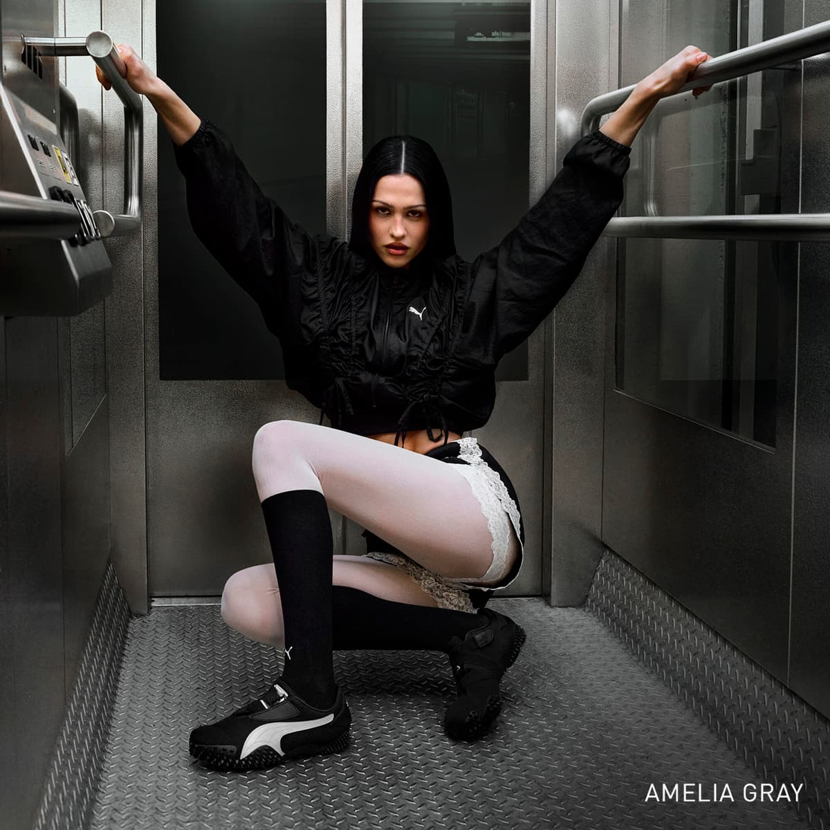 PUMA Mostro OG uniseks sneakers, Zwart/Zilver, Maat 36 thumbnail 8